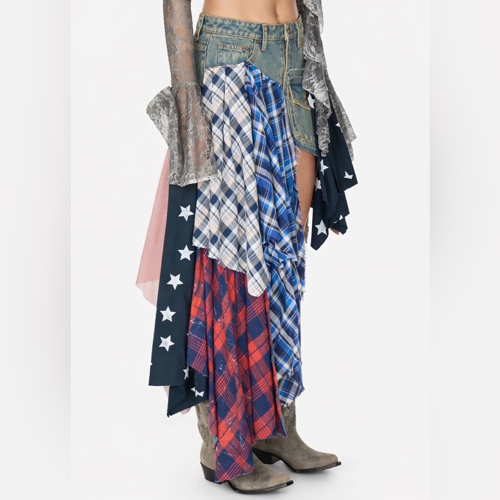 GUESS USA Patchwork denim skirt - retail price $990